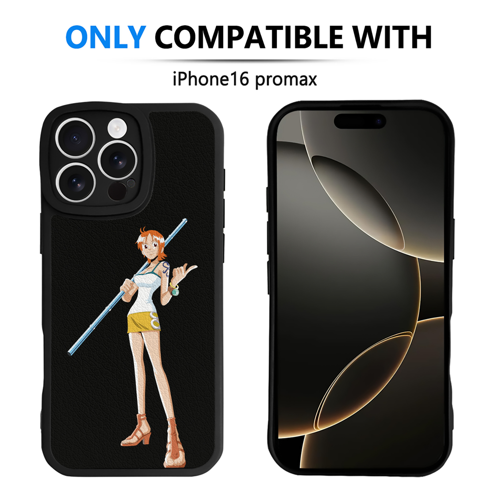 （画像用） ワンピース ナミ ONE PIECE Nami 【iPhone 16シリーズ対応】シリコンスマホケース（レザー調） 材質：シリコン